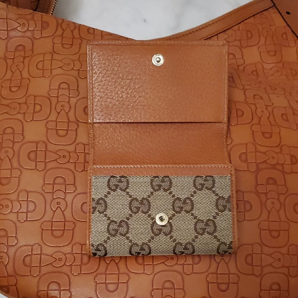 Authentic Gucci Horsebit Design Leather Hobo Bag